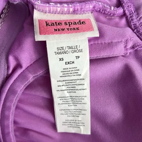 KATE SPADE One Piece Swimsuit XS Strapless Underwire Colorblock Beach Swimwear - Picture 2 of 8